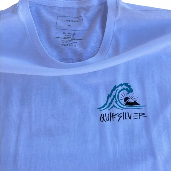 Quiksilver White T-Shirt Men’s - Picture 3 of 5